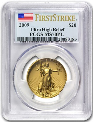 【動画あり】2009ウルトラハイリリーフ金貨　PCGS-MS70PL　(First Strike)