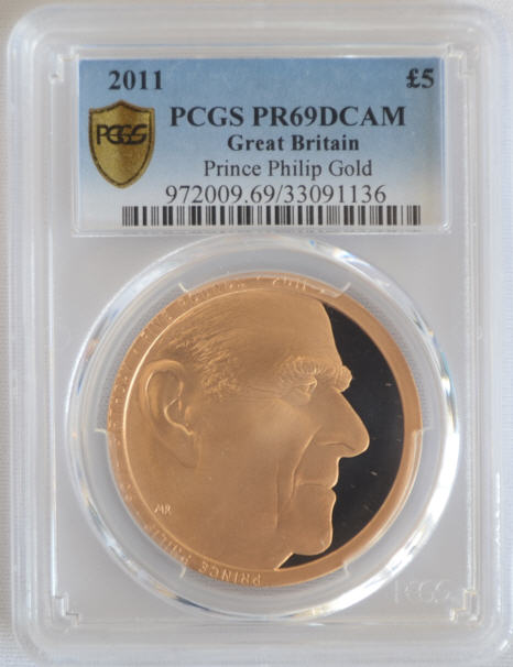 決算セール品【動画あり】2011フィリップ殿下5ポンド金貨Prince Philip Au PR69DCAM PCGS