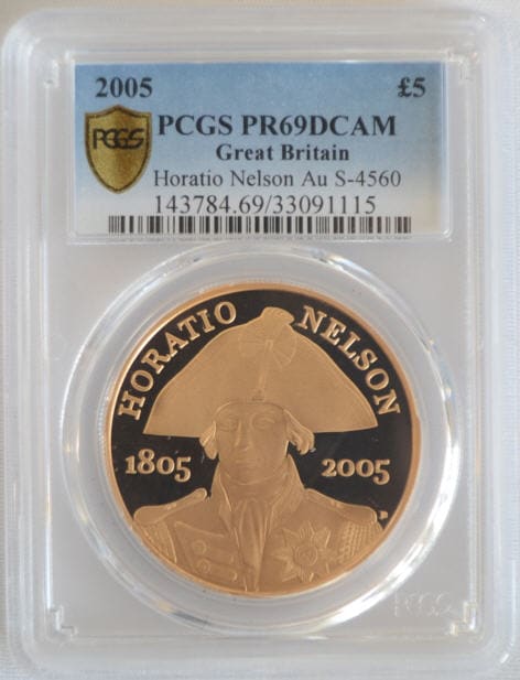 【動画あり】2005 ホレーショ・ネルソン5ポンド金貨Horatio Nelson　PR69DCAM　PCGS
