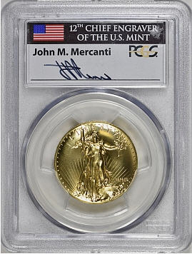 【動画あり】2009ウルトラハイリリーフ金貨　PCGS-MS70 PL（プルーフライク）未使用　Mercanti サイン入り