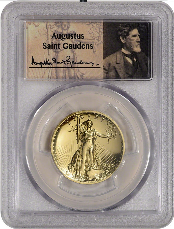 【動画あり】2009ウルトラハイリリーフ金貨　PCGS-MS70PL　AUGUSTUS SAINT GAUDENSラベル