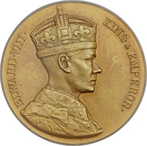 グレートブリテン1937年マットゴールドメダル　エドワード8世戴冠式 SP64 PCGS