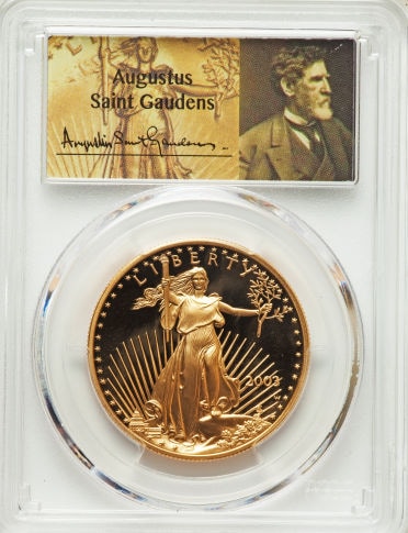 【動画あり】50ドル金貨　ゴールドイーグル　2003-W GOLD EAGLE  ＄50 PCGS PR70DCAM セントゴーデンズサイン入り完全未使用　