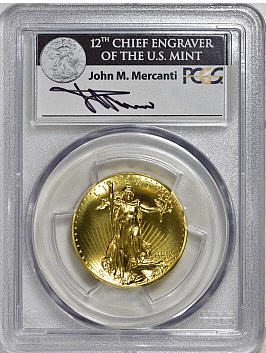 【動画あり】2009ウルトラハイリリーフ金貨　PCGS-MS70　Mercanti サイン入り