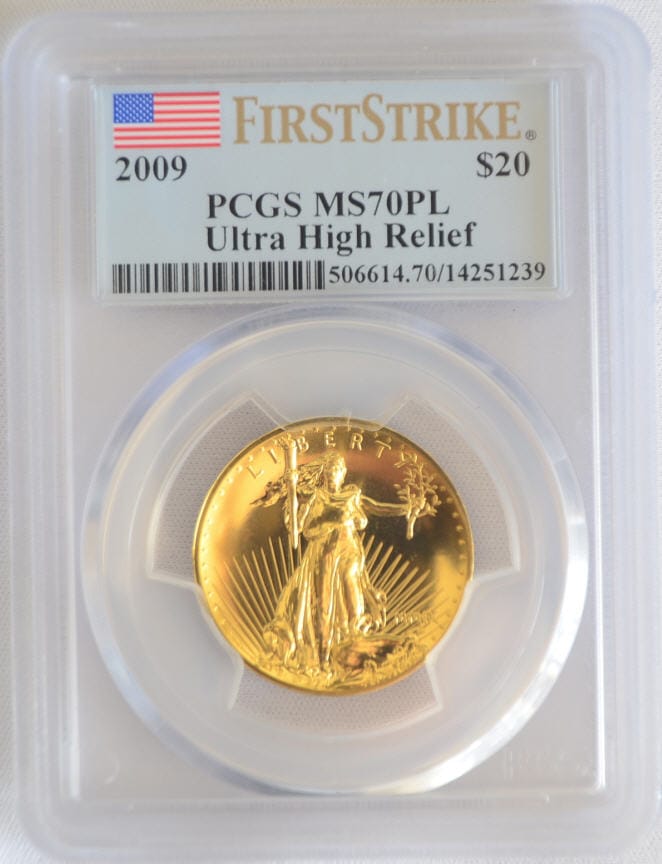 【動画あり】2009ウルトラハイリリーフ金貨　PCGS-MS70PL　(First Strike)