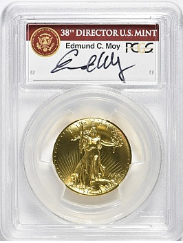 【動画あり】2009ウルトラハイリリーフ金貨　PCGS-MS70 PL（プルーフライク）未使用　Edmund C. Moyサイン入りBurgundy