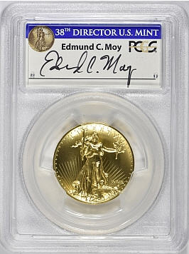 2009ウルトラハイリリーフ金貨　PCGS-MS70　Edmund C. Moyサイン入り