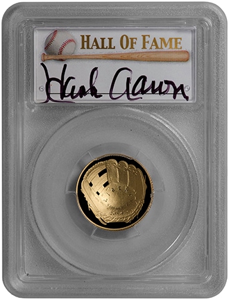 【世界で一枚】2014メジャーリーグベースボール記念コイン1956年ナショナルリーグ　バッティングチャンピオン 5ドル金貨ハンクアーロン　PCGS-PR70DCAM