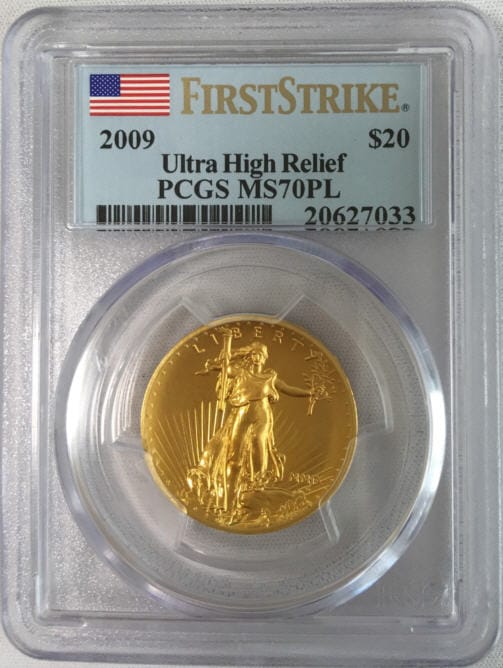 【動画あり】2009ウルトラハイリリーフ金貨　PCGS-MS70PL　(First Strike)