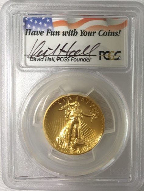 【動画あり】2009ウルトラハイリリーフ金貨　PCGS-MS70First Strike DAVID HALLサイン入り