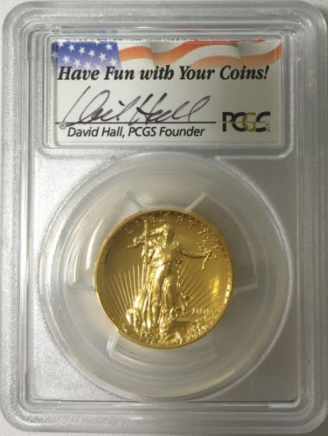 【動画あり】2009ウルトラハイリリーフ金貨　PCGS-MS70PL　デビッドホールサイン入り