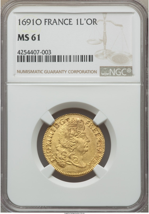 トップグレード 残存1枚】フランス 1691年ルイ14世ルイドール金貨1691