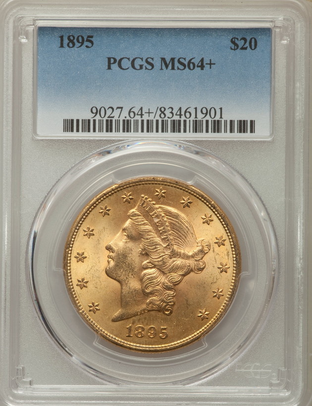 アンティークコイン アメリカ 20ドル金貨リバティヘッド1895 $20 Liberty Head Double Eagle PCGS MS64+