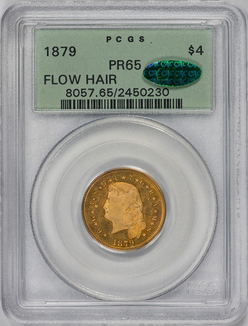 アメリカアンティークコイン4ドルステラ金貨1879 Stella ＄4 PCGS Proof 65フローイングヘア　CAC