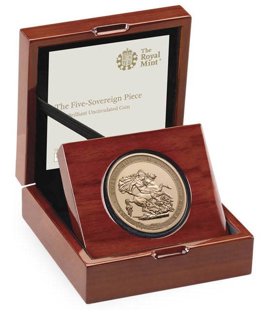 【ラスト1動画あり】グレートブリテン2017年エリザベスII世　200周年記念5ポンド金貨　オリジナル箱付き