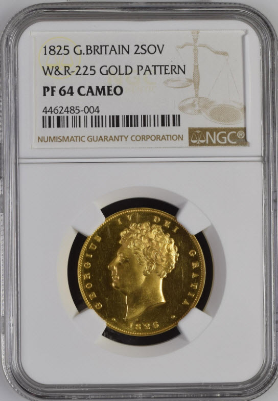 Great Britain ジョージ4世　プルーフ試鋳貨　2ポンド 1825 PF64 Cameo NGC