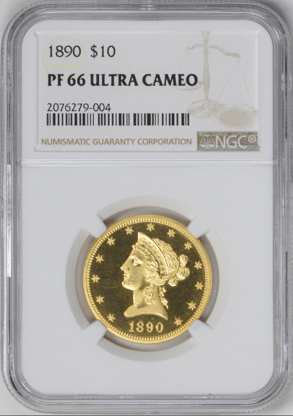アンティークコイン アメリカ 10ドル金貨リバティヘッド 1890 $10 NGC PF66UCAM