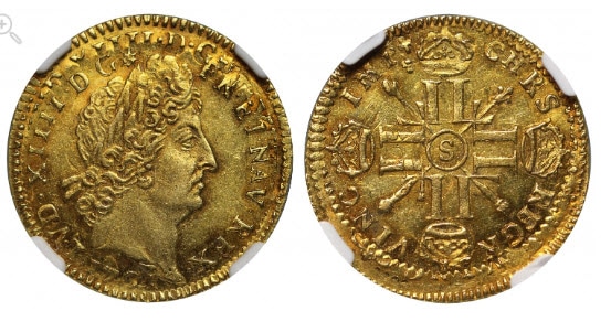 フランスルイ14世1701-S ルイドールNGC- MS62