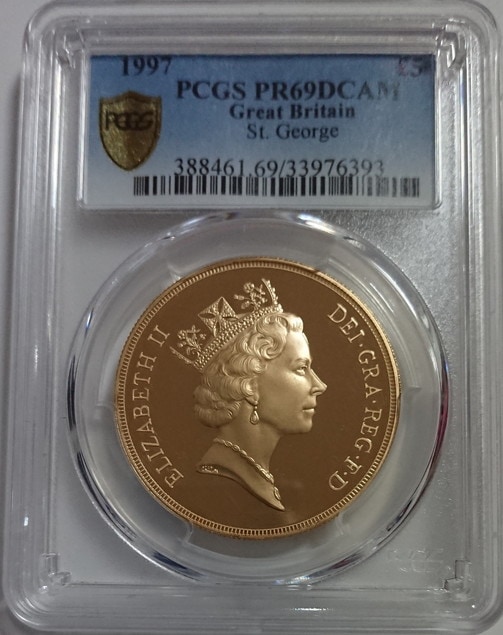 グレートブリテンエリザベス5ポンドプルーフ金貨 1997 5 POUNDS PCGS PR69DCAM