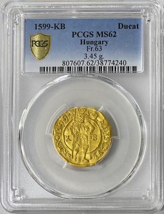 ハンガリー　1599-KB年ルドルフ2世ダカット金貨PCGS-MS62