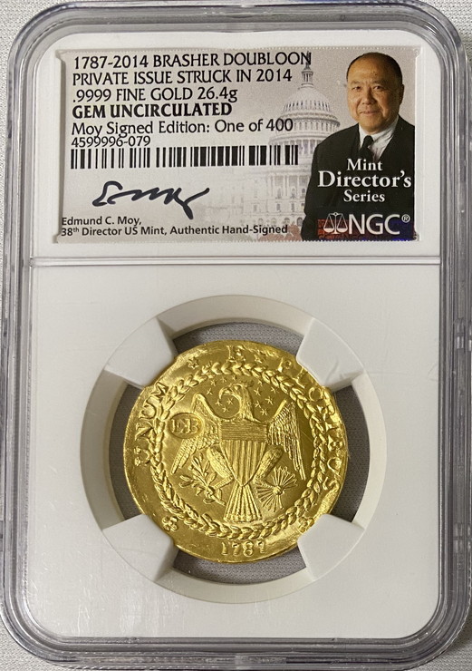 限定発行アメリカプライベート2014年ブラッシャーダブルーン純金金貨モイサイン入り