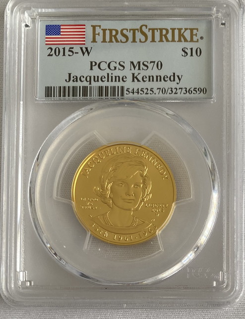 【動画あり】2015-W 10ドル金貨 ジャクリーン・ケネディ 　＄10 PCGS MS70ファーストストライク32736590