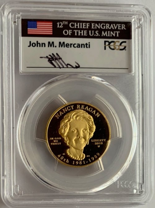 2016-W 10ドル金貨 ナンシー・レーガン ＄10　PCGS PR70DCAM (First Strike)ジョン・マーカンティサイン入り