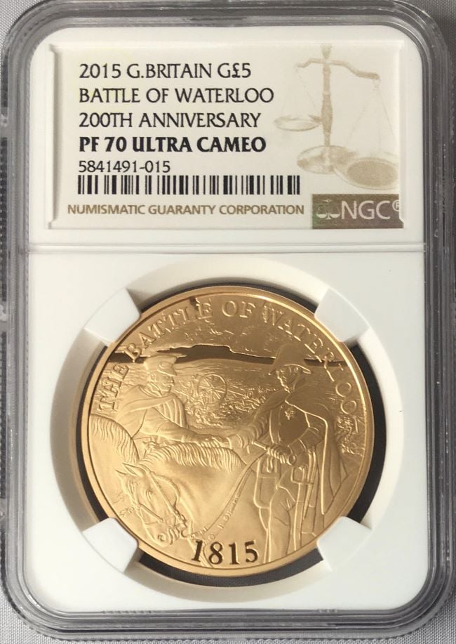 イギリス銀貨 2015年 ワーテルーローの戦い200周年記念5ポンドプルーフ銀貨