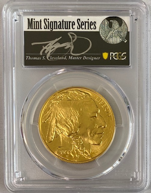 【動画あり】2009バッファロー金貨50ドル　1オンス　PCGS　MS70ファーストストライククリーブランドサイン入り-15398204