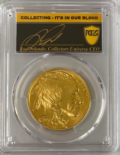 【動画あり】2009バッファロー金貨50ドル　1オンス　PCGS　MS70ファーストストライク・ジョーオーランドサイン入り-15440718