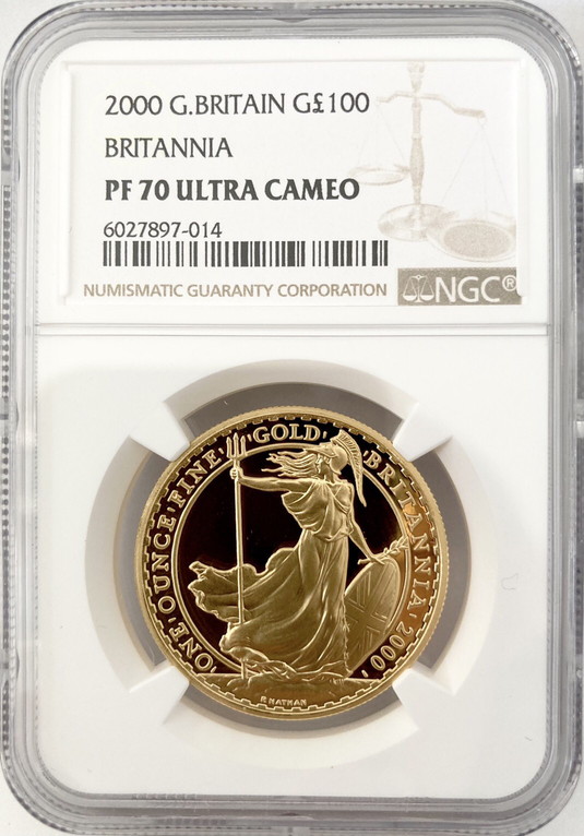 グレートブリテン2000年スタンディングブリタニア100ポンド金貨NGC-PF70UCAM