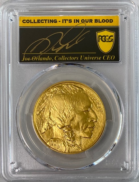 【動画あり】2019バッファロー金貨50ドル　1オンス　PCGS　MS70ファーストデイオブイシュー・ジョーオーランドサイン入り-40405969