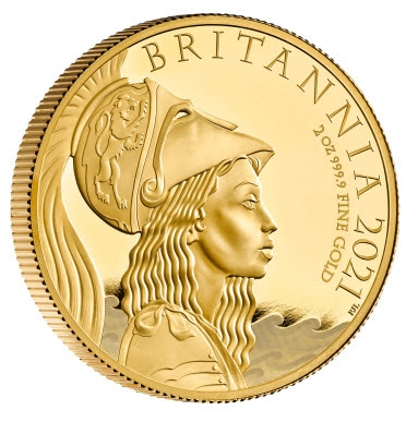 【動画あり】グレートブリテン2021年エリザベス2世プレミアム・エクスクルーシブ純金2オンス200ポンドプルーフ ブリタニア金貨箱付き2