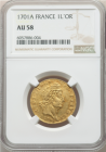 フランス 1701-A年 ルイ14世 1ルイドール金貨 NGC-AU58