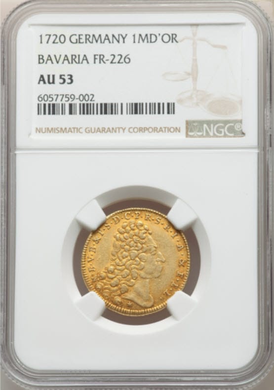 ドイツ 1720年 マクシミリアン2世 マクシミリアンドール NGC-AU53