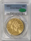 【資産防衛】アンティークコイン　アメリカ　20ドル金貨リバティヘッド1866-S $２０PCGS-MS61PL-CAC|20ドル金貨リバティヘッド　G$20|アンティークコイン　アメリカ【20ドル】金