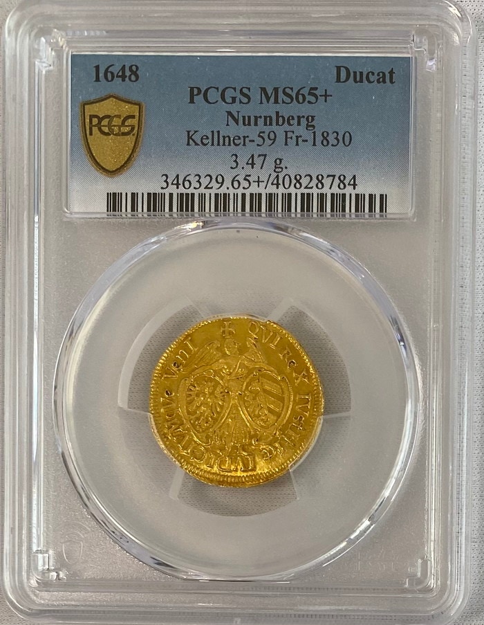 ドイツ ニュルンベルク 1648ダカット金貨PCGS-MS65+