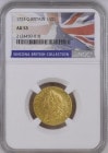 【レア度3-R3】グレートブリテン 1753年 ジョージ2世 1/2ギニー金貨 NGC-AU53