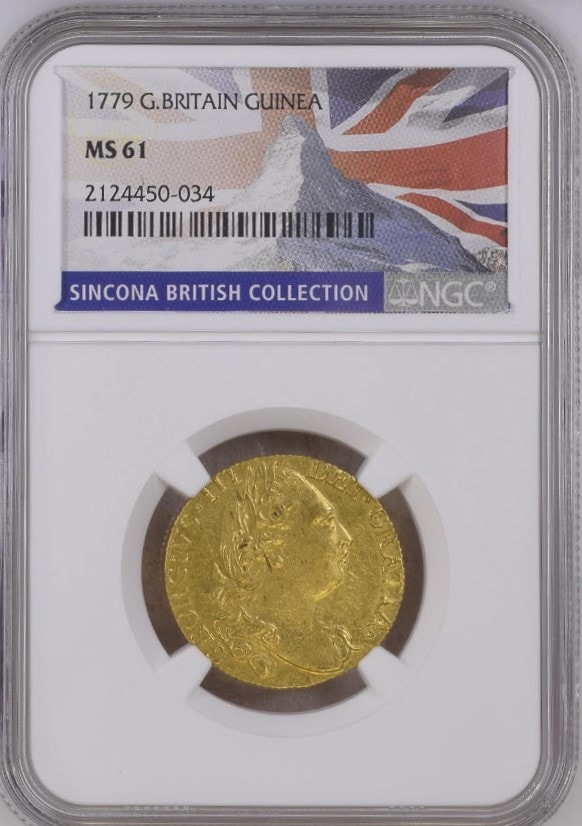 グレートブリテン 1779年 ジョージ3世 1ギニー金貨 NGC-MS61