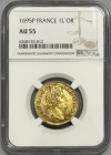 【レア度5-R5】フランス 1695-P年 ルイ14世 1ルイドール金貨 NGC-AU55|フランス|アンティークコイン　欧州 英国・フランス・ドイツその他
