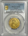 【レア度1-R1】フランス 1696-N年 ルイ14世 1ルイドール金貨 PCGS-AU53