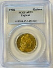 【レア度2-R2】グレートブリテン 1768年 ジョージ3世 1ギニー金貨 PCGS-AU55