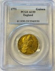 【レア度1-R1】グレートブリテン 1771年 ジョージ3世 1ギニー金貨 PCGS-AU55