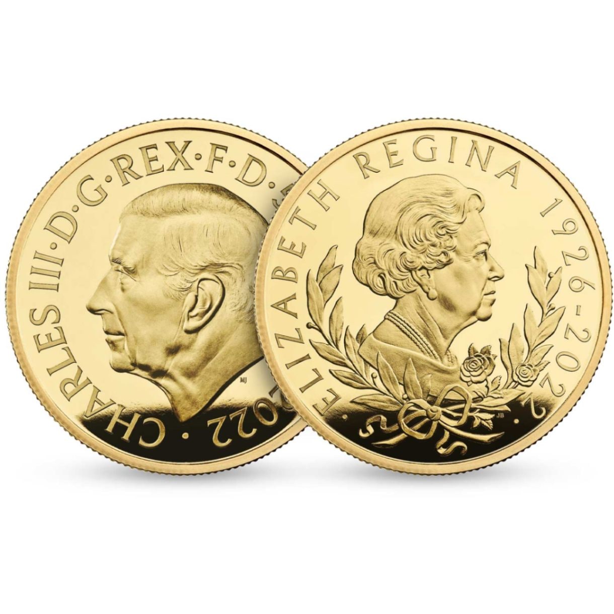 グレートブリテン 2022年 エリザベス2世 2オンス 200ポンドプルーフ純金金貨 箱付き