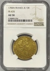 【レア度4-R4】フランス 1700-A年 ルイ14世 2ルイドール金貨&#160;NGC-AU58