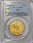 フランス 1364-80年 シャルル5世 1フランカ・ピエ金貨 PCGS-MS63