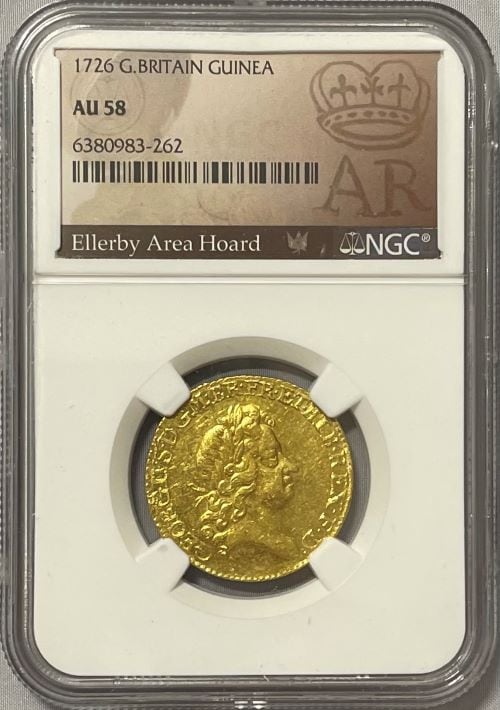 【動画あり】グレートブリテン 1726年 ジョージ1世 1ギニー金貨 NGC-AU58 Ellerby Area Hoard Collection