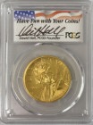 【動画あり】2015アメリカンリバティ ハイリリーフ 100ドル金貨PCGS-MS70 ファーストストライクDAVID HALLサイン入り32930736