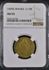 【レア度1-R1】フランス 1695-S年 ルイ14世 1ルイドール金貨 NGC-AU55