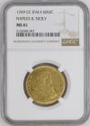 【動画あり】イタリア 1769年 フェルディナンド4世 6ドゥカティ金貨 NGC-MS61